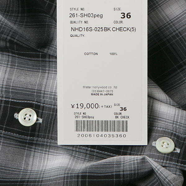 261-SH03 peg/BLACK CHECK
