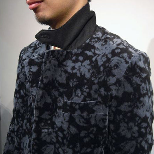 ストレッチモールスキンフラワープリント 3Bジャケット