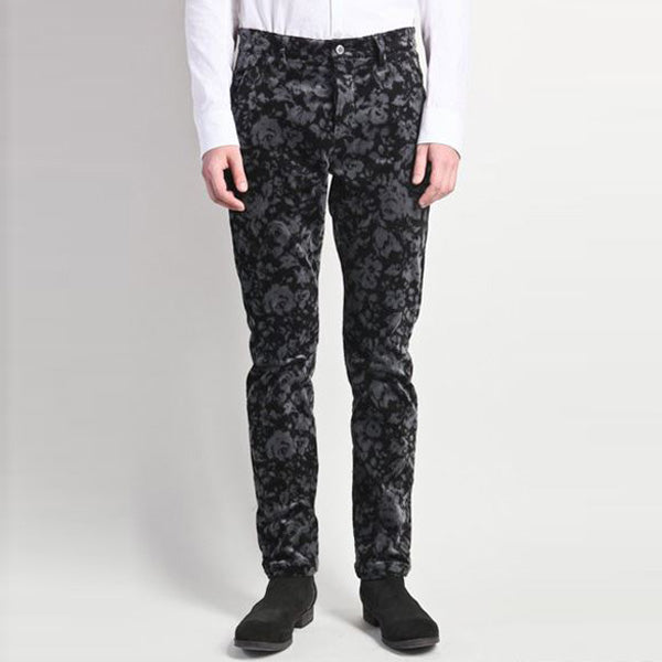 ストレッチモールスキンフラワープリント ジョッパーズパンツ
