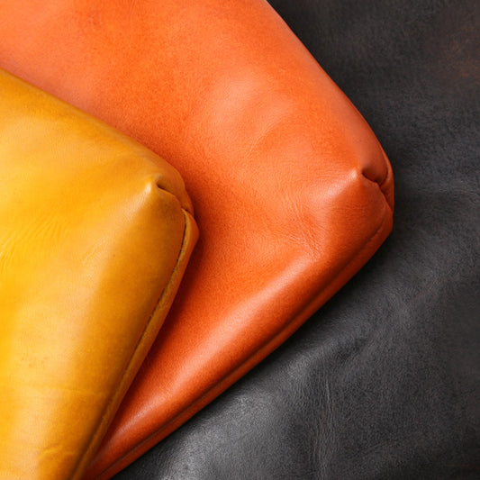 HAND DYED LEATHER CLUTCH BAG