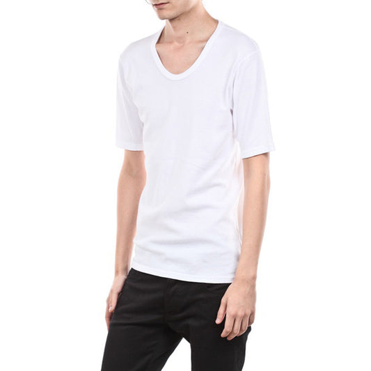 プリモアフライス Uネック 5分袖 (WHITE/BLACK)