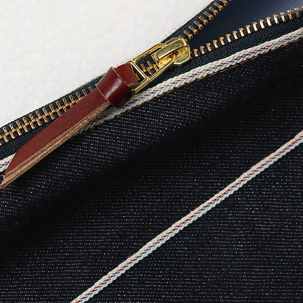 DENIM FLOWER CLUTCH BAG