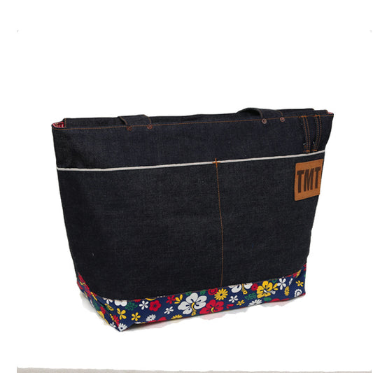 DENIM FLOWER TOTE BAG