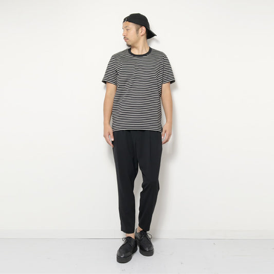 SILKY TIGHT TENSION BORDER CREW NECK S/S