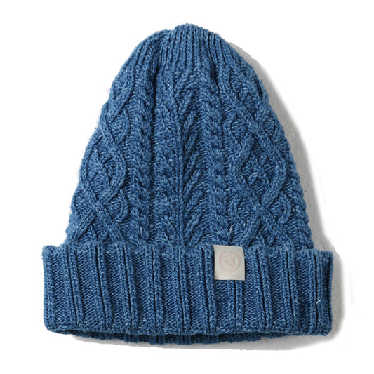 インディゴ アランニットキャップ