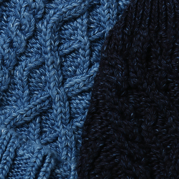 インディゴ アランニットキャップ