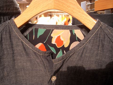 NO COLLAR SHIRTS INDIGO GAUZE CHAMBRAY