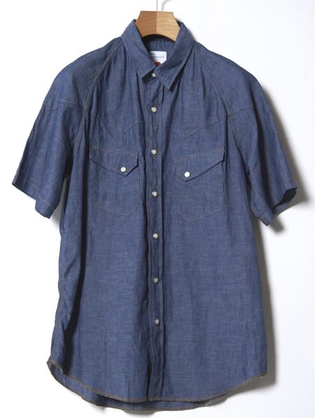 RAGLAN WESTERN SHIRTS S/S INDIGO GAUZE CHAMBRAY