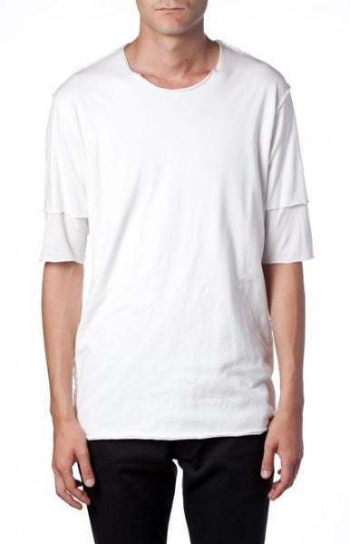 80/2度詰天竺 クルーネックレイヤードTシャツ