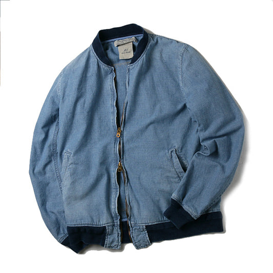 シャンブレーRIB JK(刺繍貼り付け)