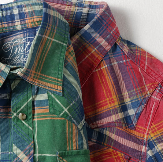 L/SL INDIGO CHECK SHIRT