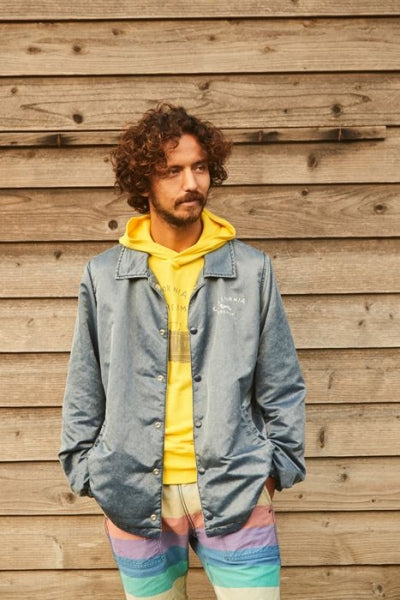 INDIGO-DYE COATING NYLON COACH JACKET