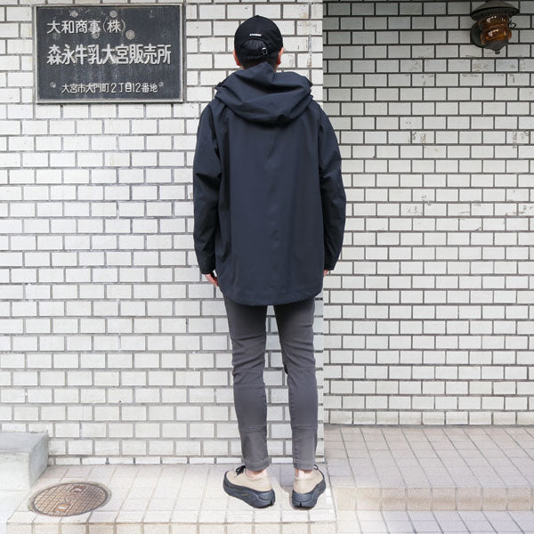 3LAYER LIGHT TAFFETA HOODED HALF COAT