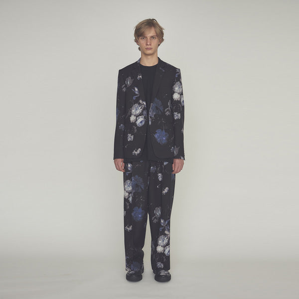 1B JACKET WOOL GABARDINE INKJET FLOWER