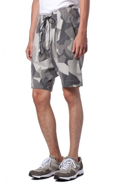 Ny/CoタッサーカモフラージュPt サルエルショートパンツ
