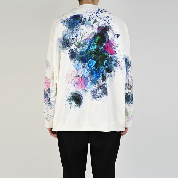 LOOP BACK CLOTH INKJET FLOWER CREW NECK