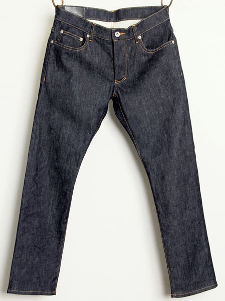 13,5ozムラ糸ストレッチデニム アンクルカットスリムパンツ