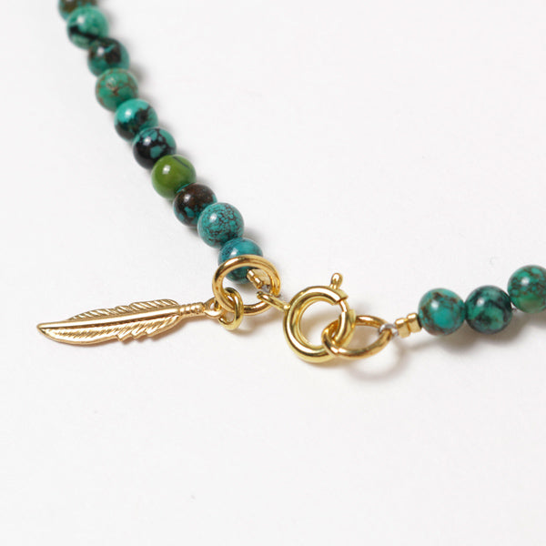 TURQUOISE x WHITE BEADS NECKLACE