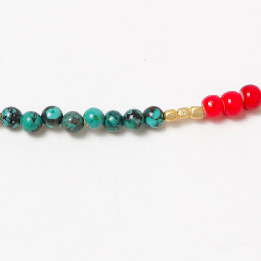 TURQUOISE x WHITE BEADS NECKLACE