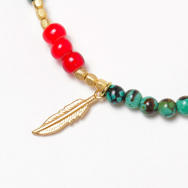 TURQUOISE x WHITE BEADS BRACELET