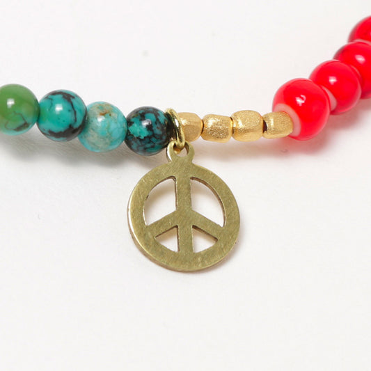 TURQUOISE x WHITE BEADS BRACELET