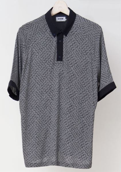 WAVEプリントレーヨン ラグランルーズポロ