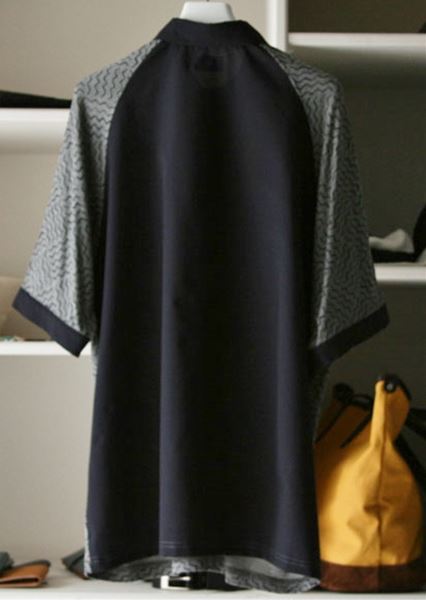 WAVEプリントレーヨン ラグランルーズポロ