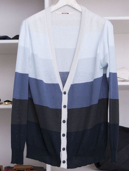 パネルボーダー ニットカーディガン