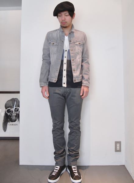 パネルボーダー ニットカーディガン