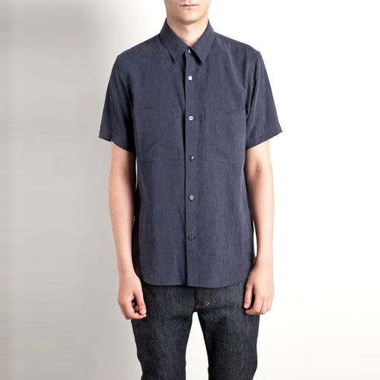 テンセルリネンポプリンワッシャー パッチポケットシャツS/S