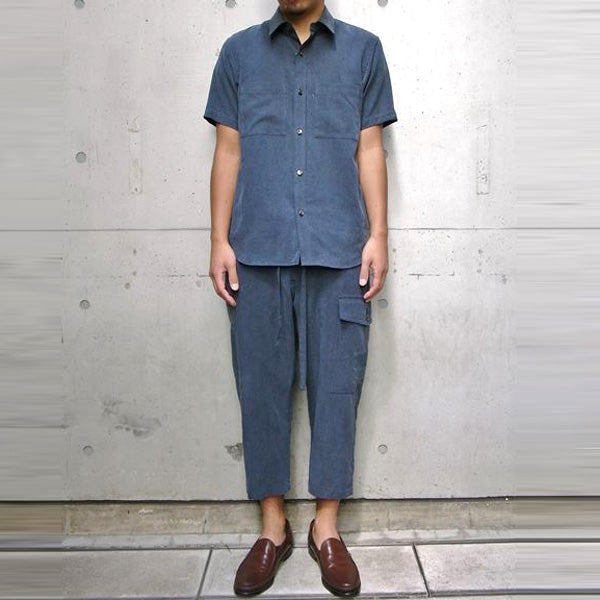 テンセルリネンポプリンワッシャー パッチポケットシャツS/S