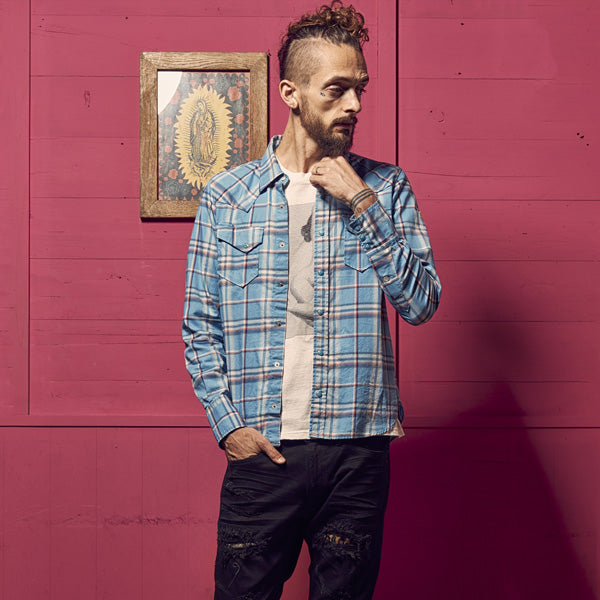 THIN TWILL CLOTH CHECK SHIRTS