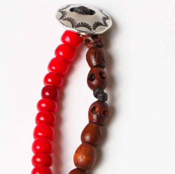 hand stamped double beads bracelet