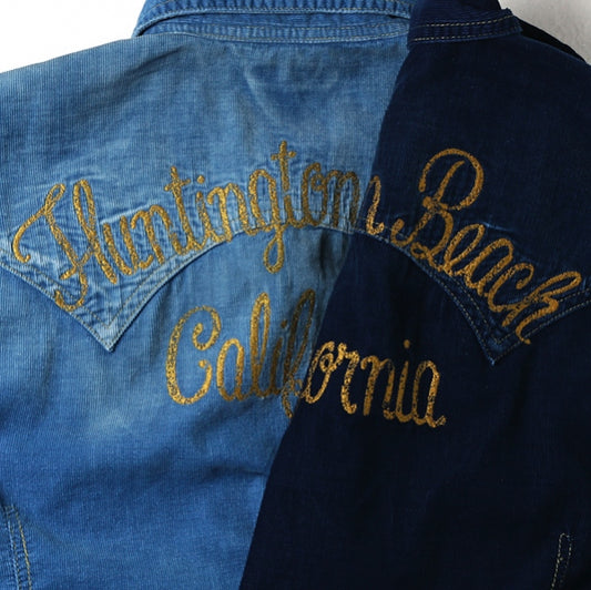 L/SL INDIGO CORDUROY EMBROIDERY SHIRT