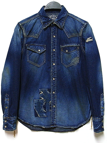 L/SL CRUSH DENIM SHIRT