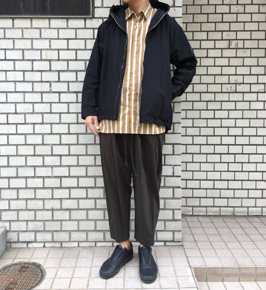 Nyストレッチタフタ イージーワイドテーパードパンツ