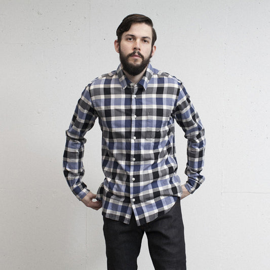 綿カシミヤビエラ プリーツシャツ