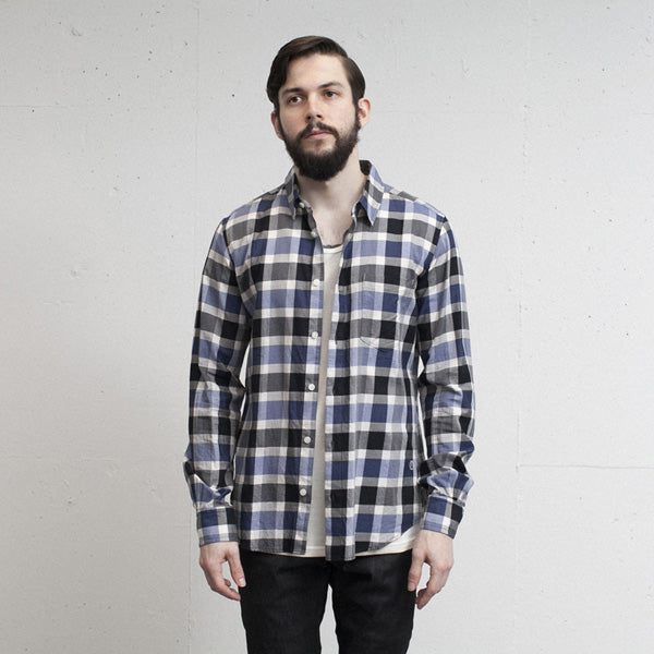 綿カシミヤビエラ プリーツシャツ