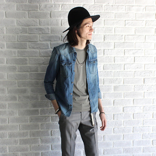 NATURAL ムラDENIM ウェスタンシャツ