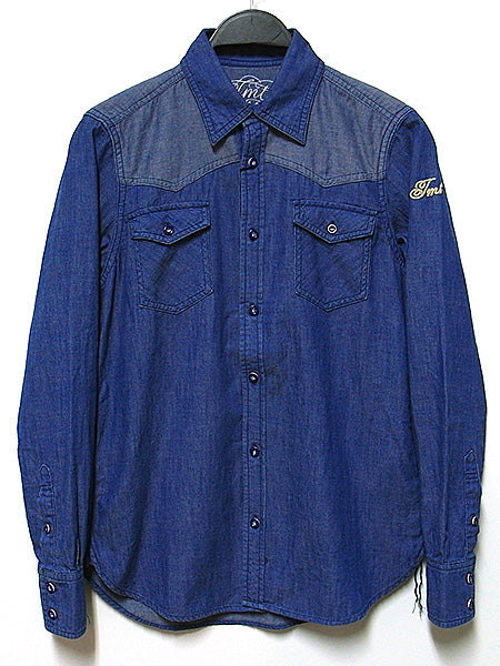 L/SL DENIM PANEL SHIRT