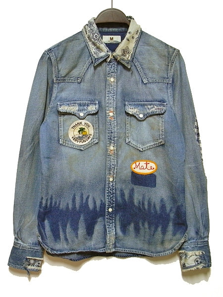vintage remake western denim shirts
