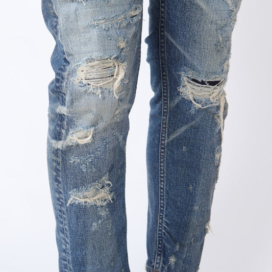 STRETCH RAINBOW CRASH DENIM 5P CROPPED