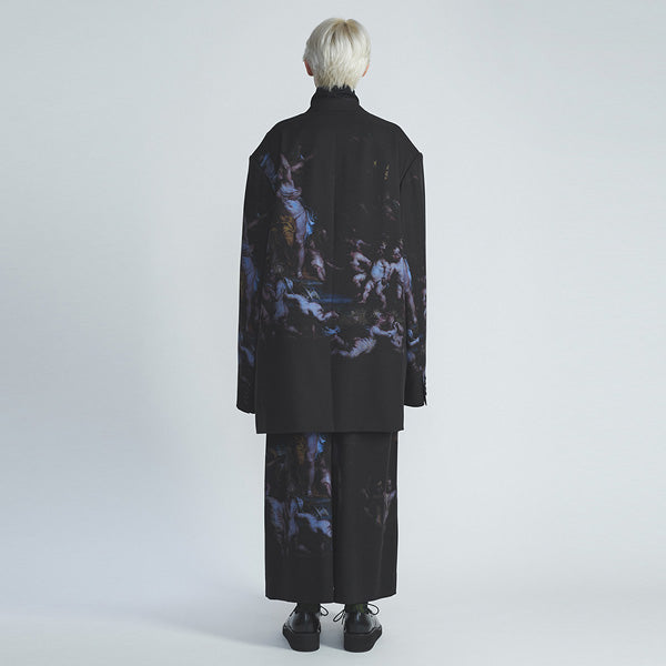 2TUCK CROPPED WOOL GABARDINE INKJET (ANGELS)