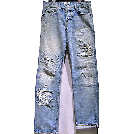 ice wash repair denim pants