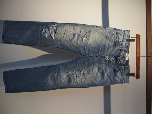ice wash repair denim pants