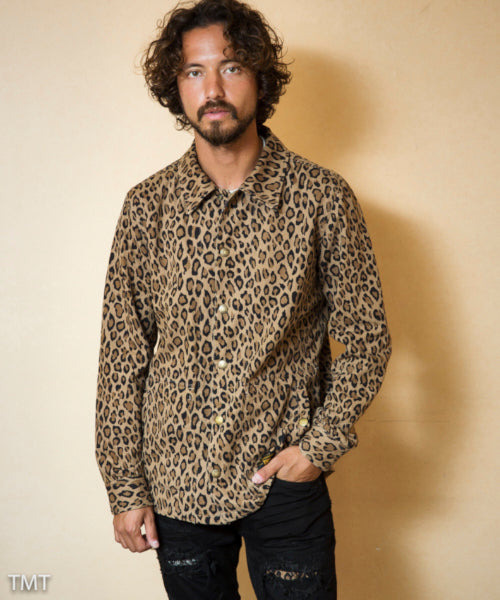 LEOPARD CAMO REVERSIBLE COACH JACKET