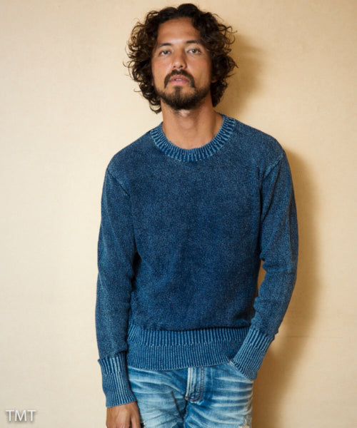INDIGO LOOP YARN KNIT PULLOVER