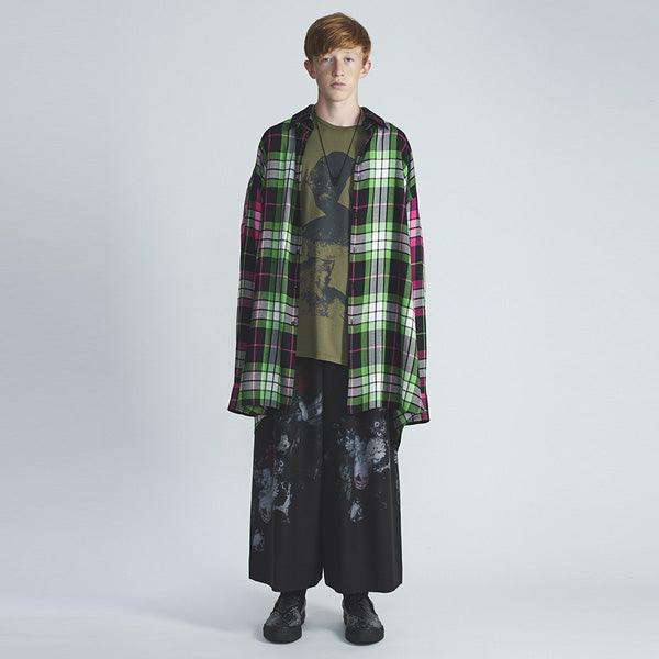 2TUCK CROPPED WOOL GABARDINE INKJET (FLOWER)