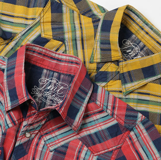 S/SL INDIGO CHECK SHIRT