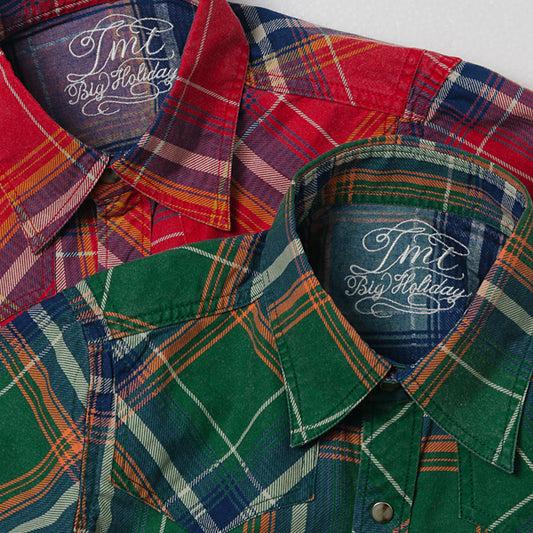 S/SL INDIGO CHECK SHIRT